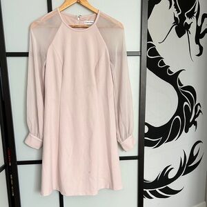 Calvin Klein Pink mini dress sheer sleeves
